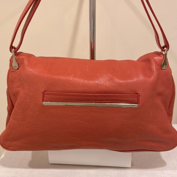 Tre Vero Leather Satchel, Papaya Orange - Picture 4 of 15
